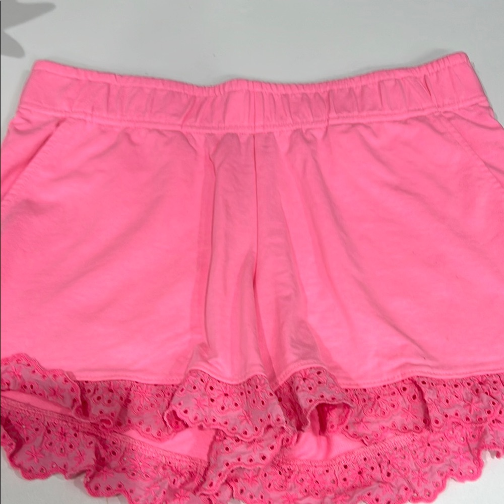 Lilly Pulitzer Pink Eyelet Trim High Waist Shorts